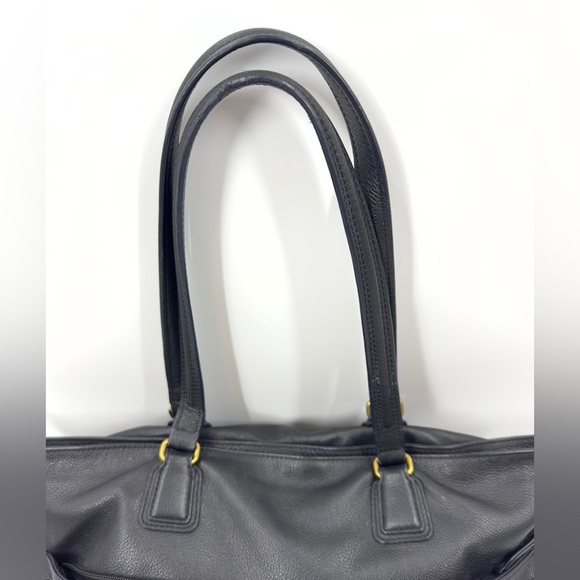 Fossil Julia Tote Black Leather Large Shoulder Bag Carryall Purse Pebbled - Picture 3 of 16